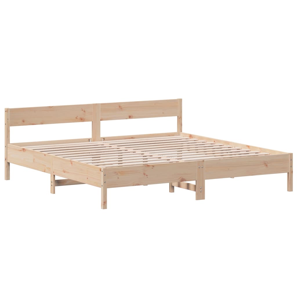 Bedframe Met Hoofdbord Massief Grenenhout 200 x 200 cm