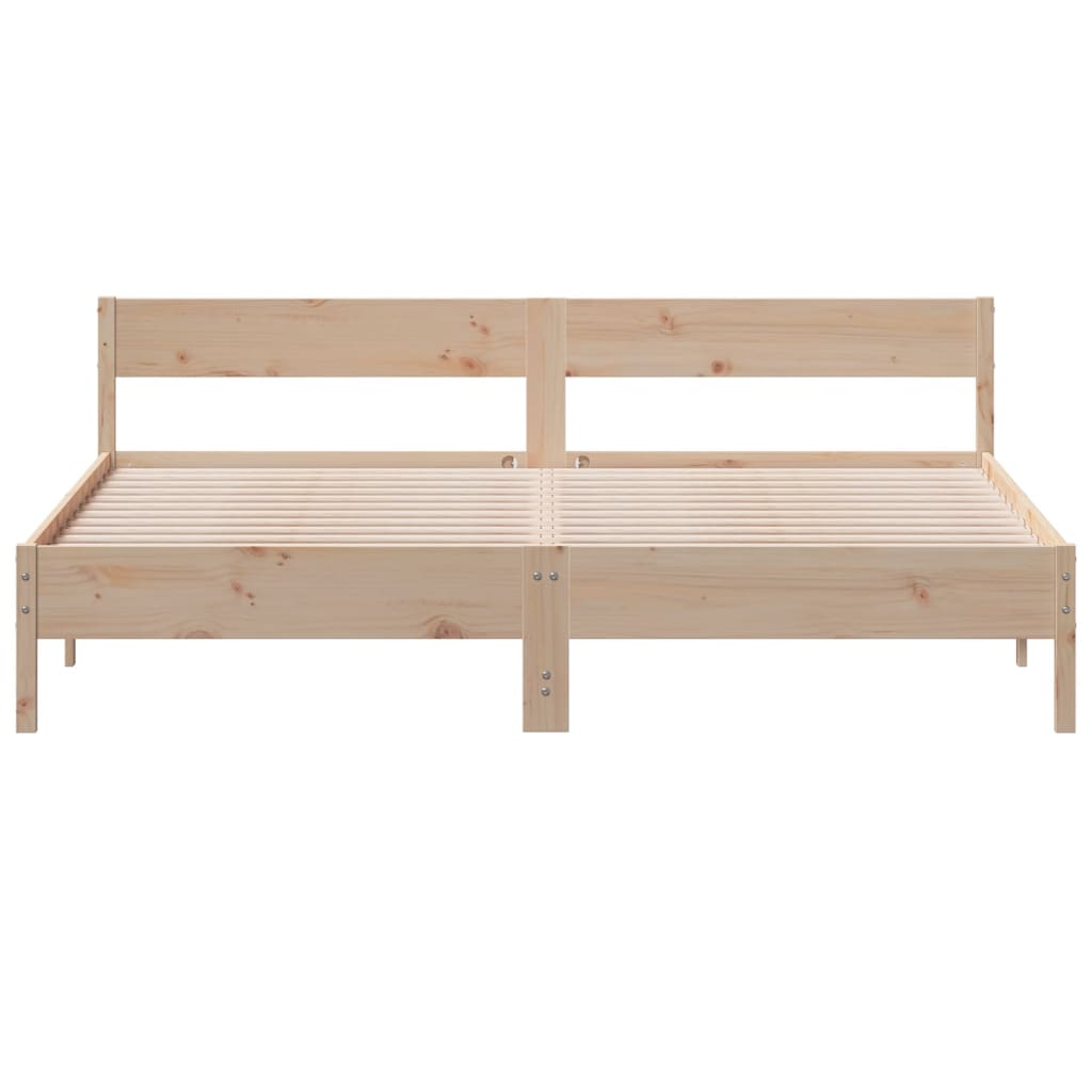 Bedframe Met Hoofdbord Massief Grenenhout 200 x 200 cm
