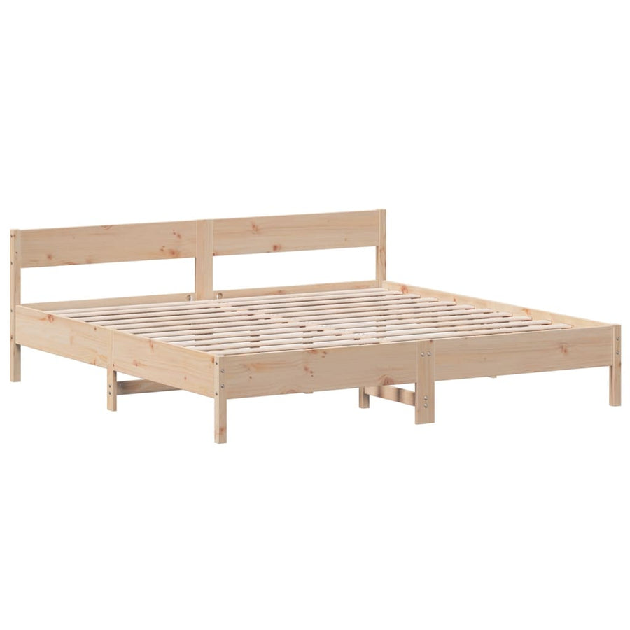 Bedframe met hoofdbord massief grenenhout 180x200 cm 180 x 200 cm