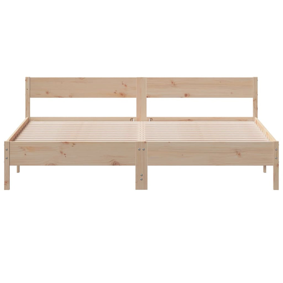 Bedframe met hoofdbord massief grenenhout 180x200 cm 180 x 200 cm