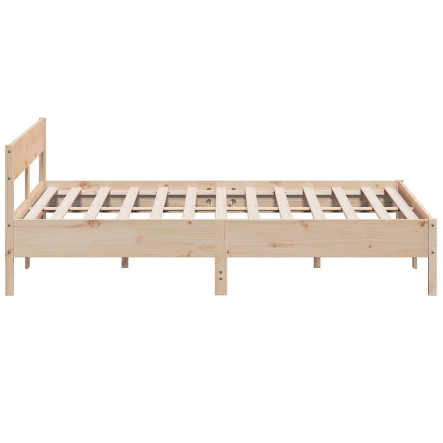 Bedframe met hoofdbord massief grenenhout 180x200 cm 180 x 200 cm