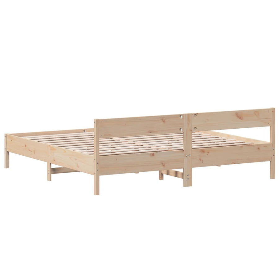 Bedframe met hoofdbord massief grenenhout 180x200 cm 180 x 200 cm