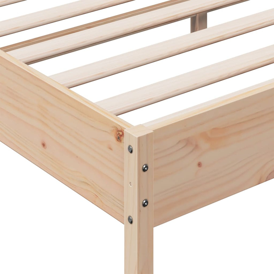 Bedframe met hoofdbord massief grenenhout 180x200 cm 180 x 200 cm
