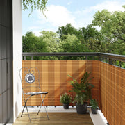 Balkonscherm poly rattan 500x90 cm bruin