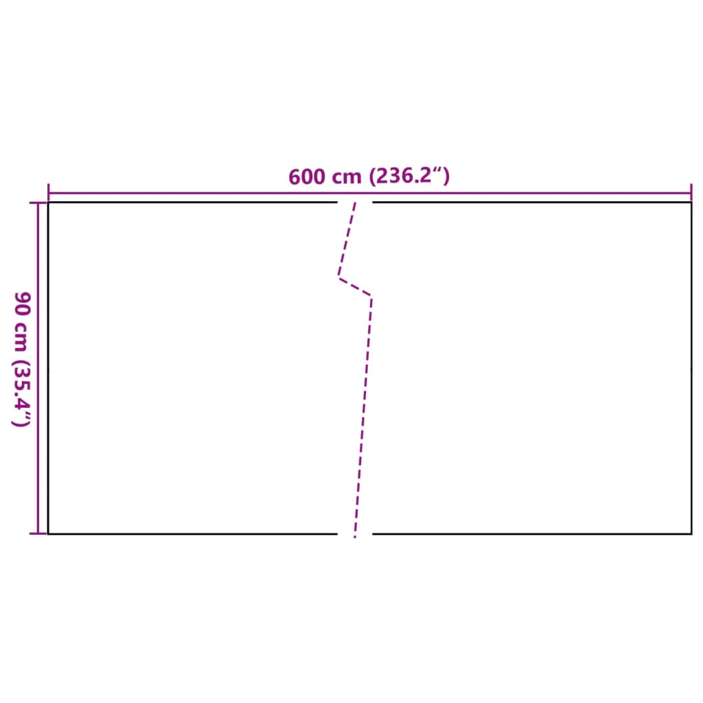 Balkonscherm Poly Rattan 600 x 90 cm