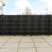 Balkonscherm 255x19 cm poly rattan zwart 5 stuks
