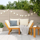 2-in-1 Solid Acacia Wood Garden Bench with Cushions