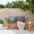 2-in-1 Solid Acacia Wood Garden Bench with Cushions
