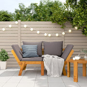 Tuinbank massief acaciahout 2-in-1 ligbed met kussens