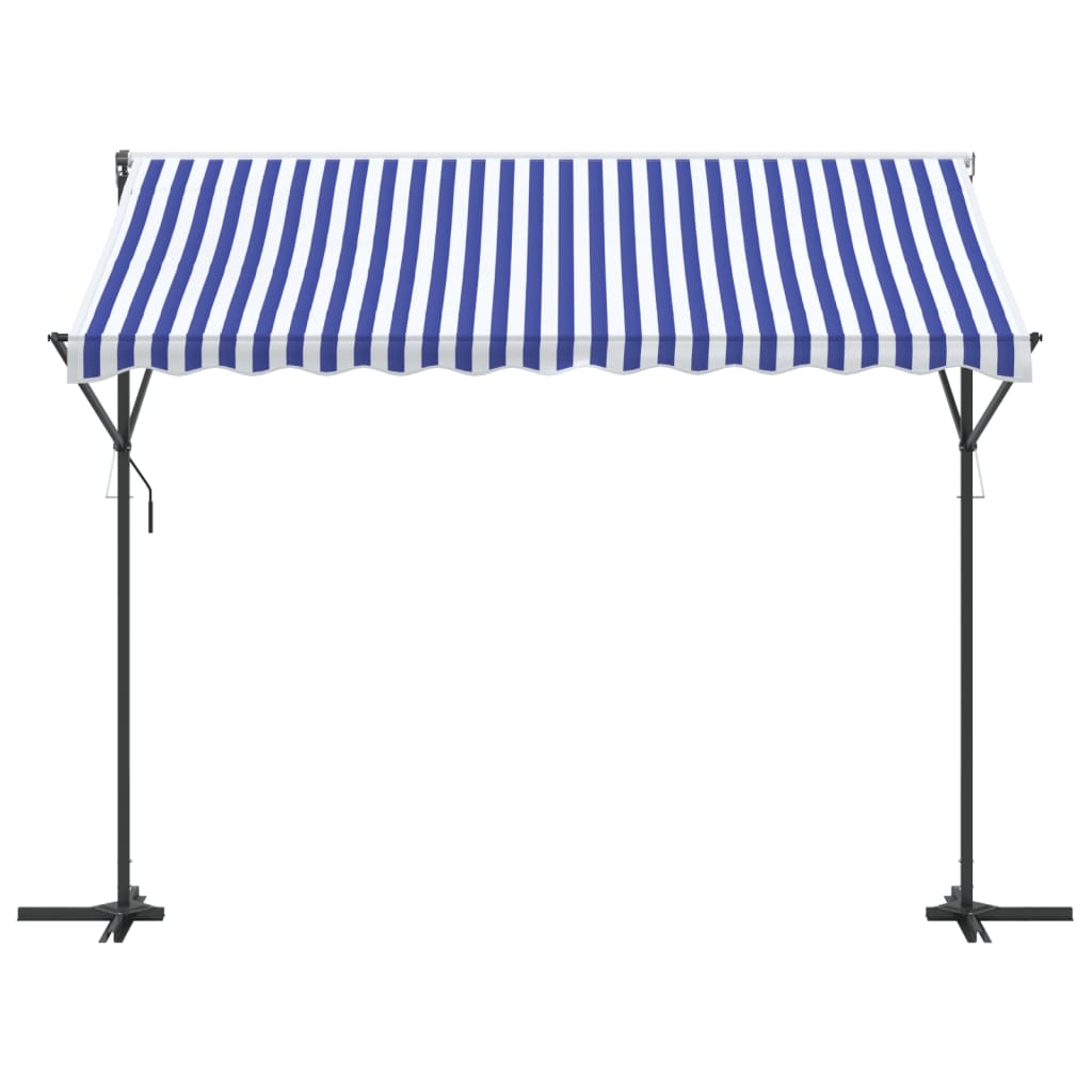 Luifel Vrijstaand 300X300 Cm Stof En Staal Blauw En 3 x 3 m