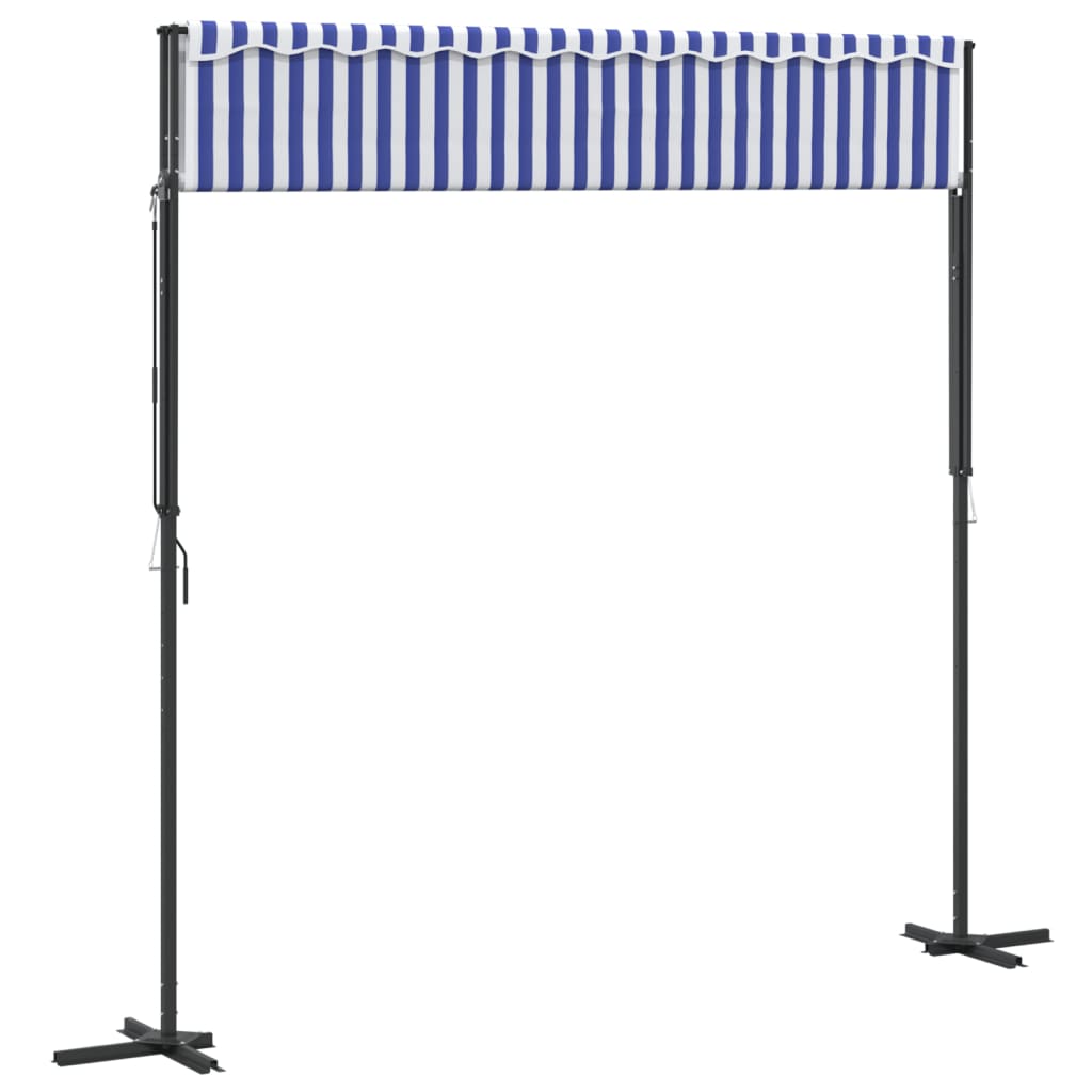 Luifel Vrijstaand 300X300 Cm Stof En Staal Blauw En 3 x 3 m
