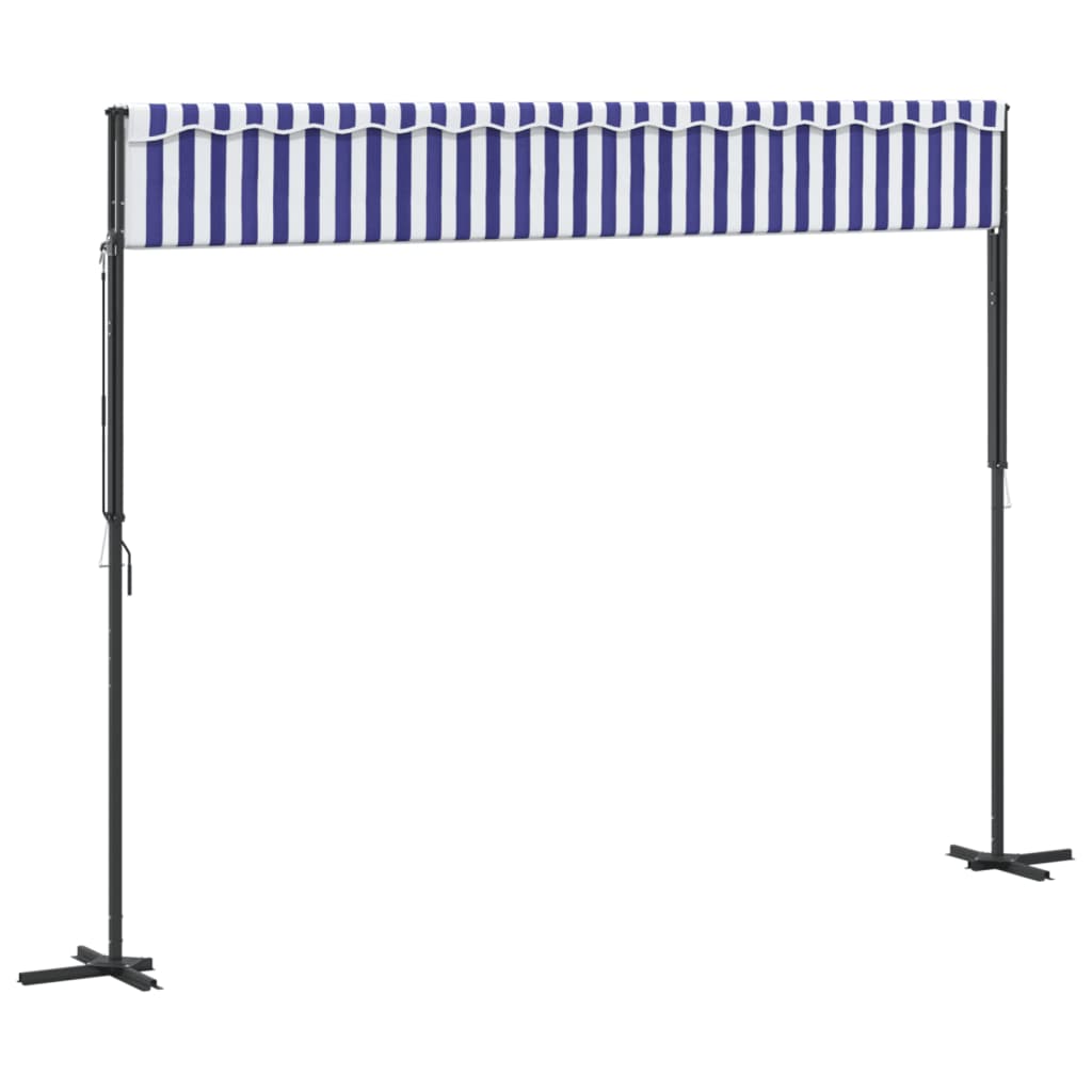 Luifel Vrijstaand 400X300 Cm Stof En Staal Blauw En 4 x 3 m