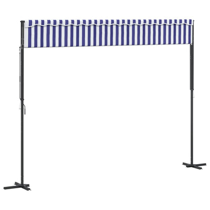 Luifel Vrijstaand 400X300 Cm Stof En Staal Blauw En 4 x 3 m