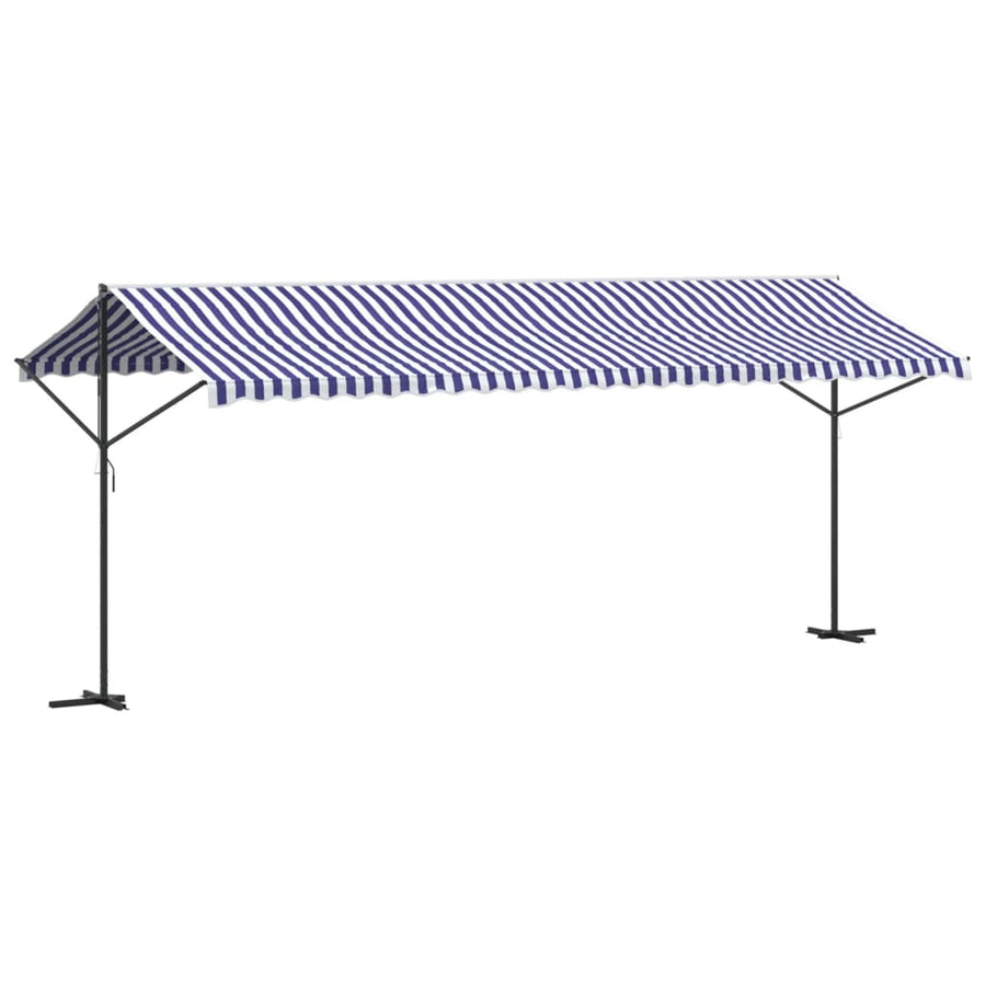 Luifel Vrijstaand 600X300 Cm Stof En Staal Blauw En 6 x 3 m