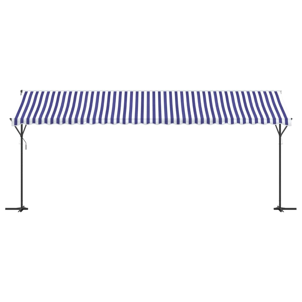 Luifel Vrijstaand 600X300 Cm Stof En Staal Blauw En 6 x 3 m