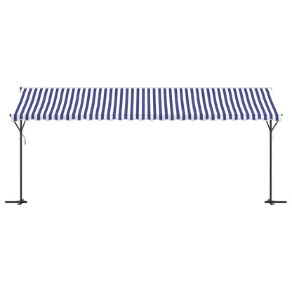 Luifel Vrijstaand 600X300 Cm Stof En Staal Blauw En 6 x 3 m