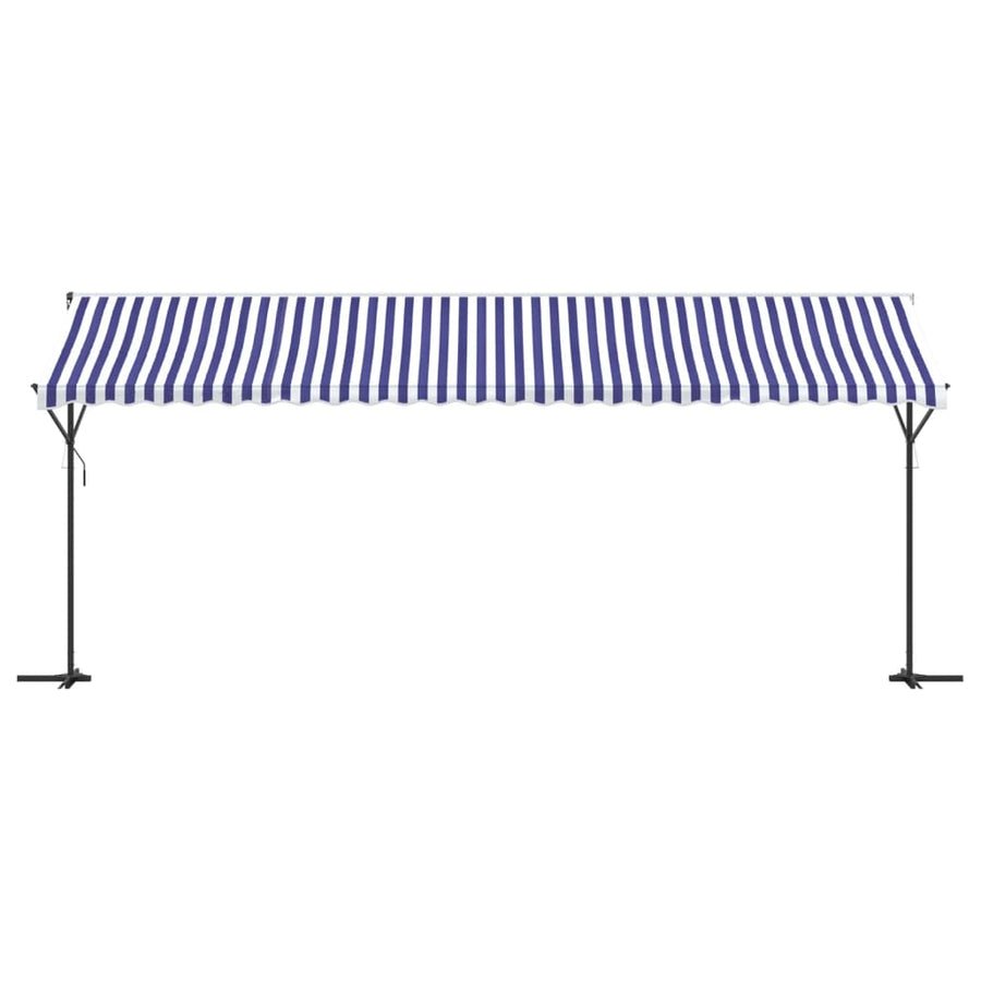 Luifel Vrijstaand 600X300 Cm Stof En Staal Blauw En 6 x 3 m
