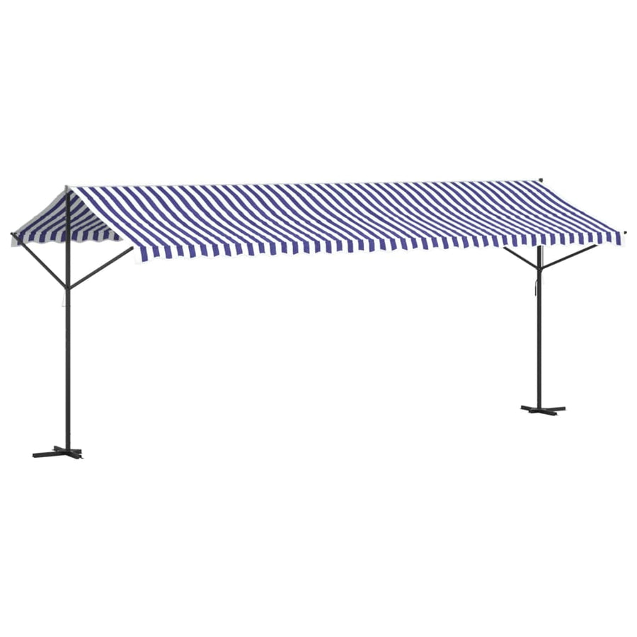 Luifel Vrijstaand 600X300 Cm Stof En Staal Blauw En 6 x 3 m