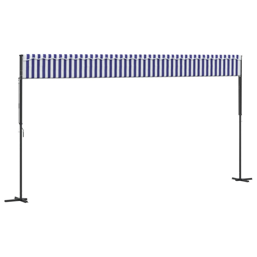 Luifel Vrijstaand 600X300 Cm Stof En Staal Blauw En 6 x 3 m