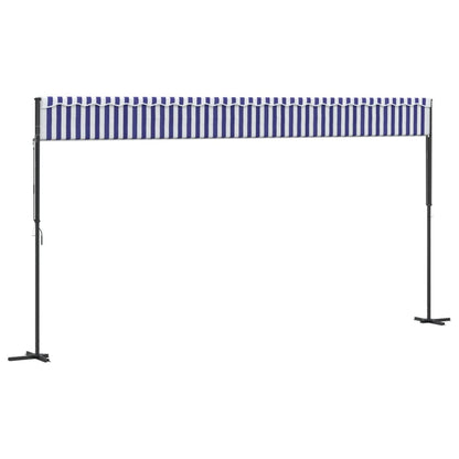 Luifel Vrijstaand 600X300 Cm Stof En Staal Blauw En 6 x 3 m