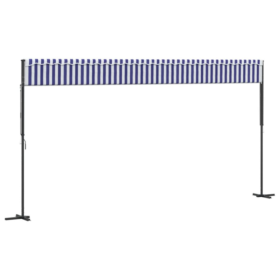 Luifel Vrijstaand 600X300 Cm Stof En Staal Blauw En 6 x 3 m