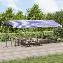 Luifel Vrijstaand 600X300 Cm Stof En Staal Blauw En 6 x 3 m