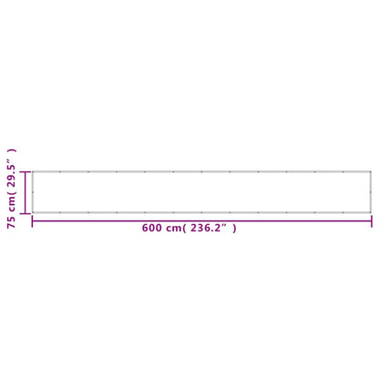 Balkonscherm 75x600 cm 100% oxford polyester zandkleurig