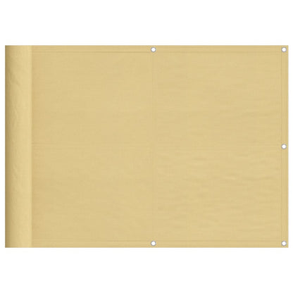 Balkonscherm 75x800 cm 100% oxford polyester zandkleurig