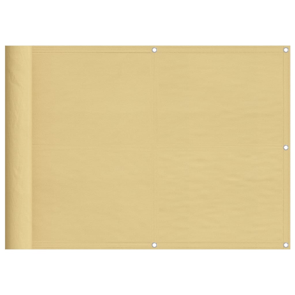 Balkonscherm 75x1000 cm 100% oxford polyester zandkleurig