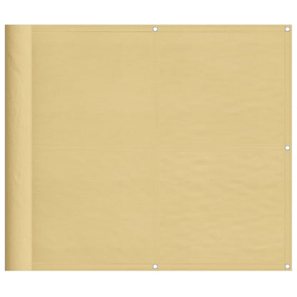 Balkonscherm 90x500 cm 100% oxford polyester zandkleurig