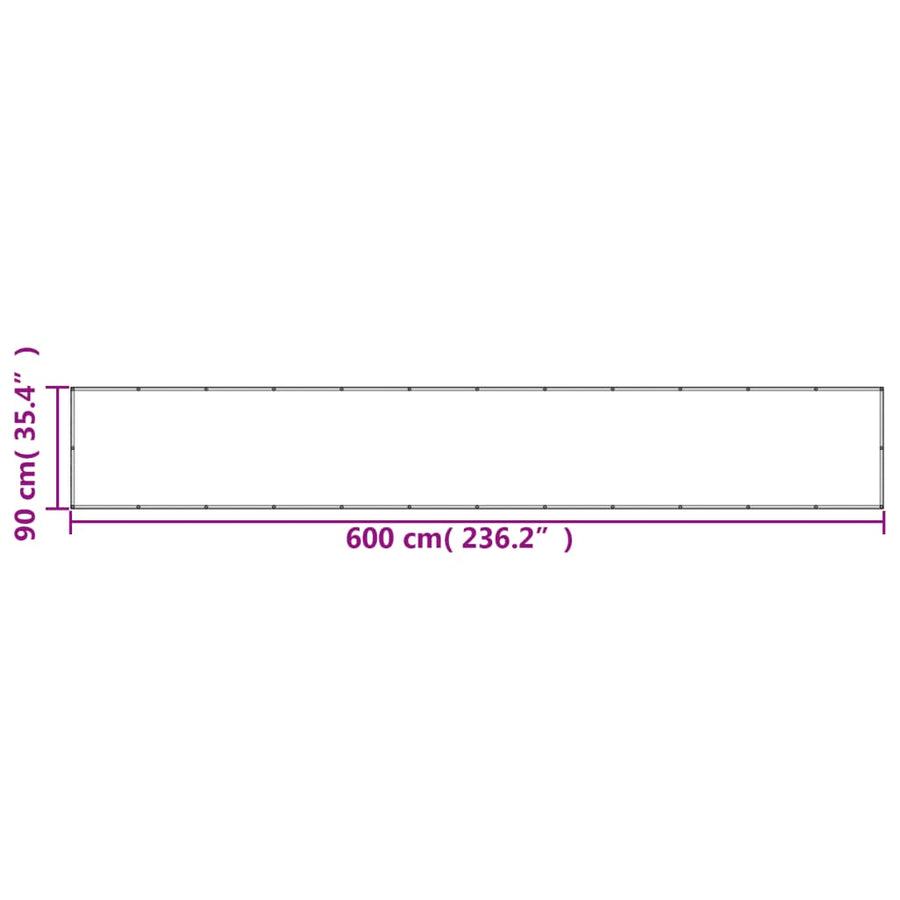 Balkonscherm 90x600 cm 100% oxford polyester zandkleurig