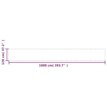 Balkonscherm 120X1000 Cm 100% Polyester Oxford Taupe