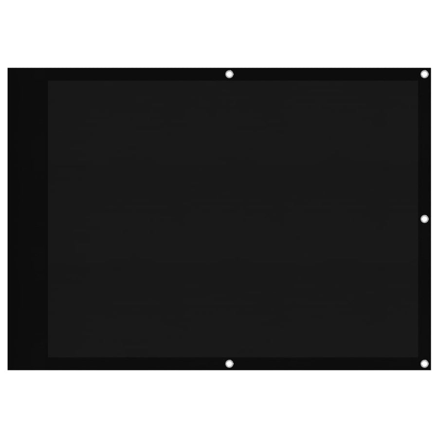 Balkonscherm 75X800 Cm 100% Polyester Oxford Zwart