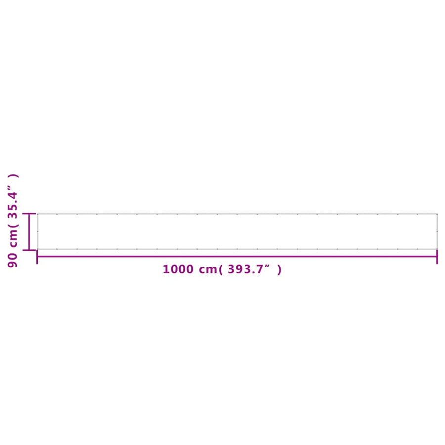 Balkonscherm 90X1000 Cm 100% Polyester Oxford Zwart