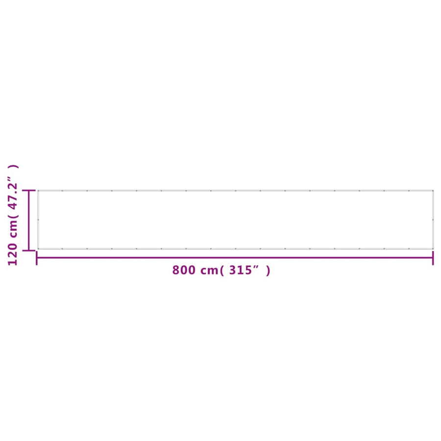 Balkonscherm 120X800 Cm 100% Polyester Oxford Zwart