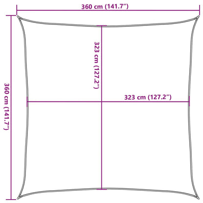 Zonnezeil 3,6x3,6 m 100% polyester oxford zandkleurig