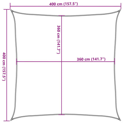 Zonnezeil 4x4 m 100% polyester oxford zandkleurig