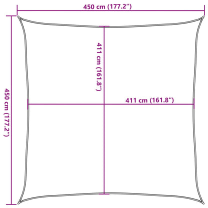 Zonnezeil 4,5x4,5 m 100% polyester oxford zandkleurig