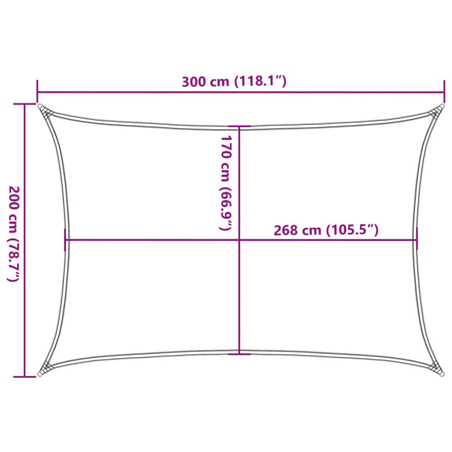 Zonnezeil 3X2 M 100% Polyester Oxford Lichtgrijs 2 x 3 m