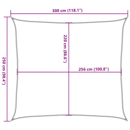 Zonnezeil 3X2,5 M 100% Polyester Oxford Lichtgrijs 2.5 x 3 m