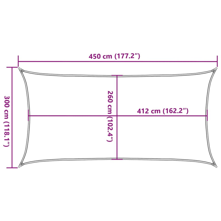 Zonnezeil 4,5X3 M 100% Polyester Oxford Lichtgrijs 3 x 4.5 m