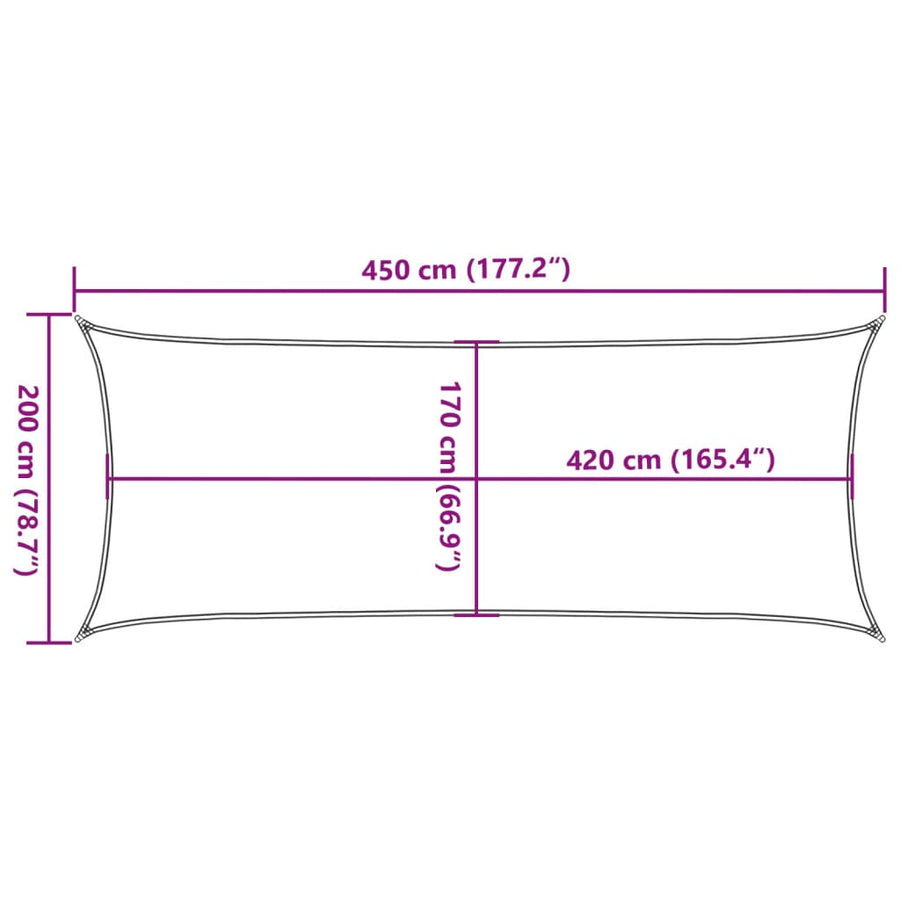 Zonnezeil 4,5X2 M 100% Polyester Oxford Zandkleurig Zand