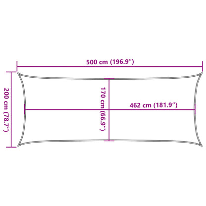 Zonnezeil 5X2 M 100% Polyester Oxford Kleurig Zand 2 x 5 m