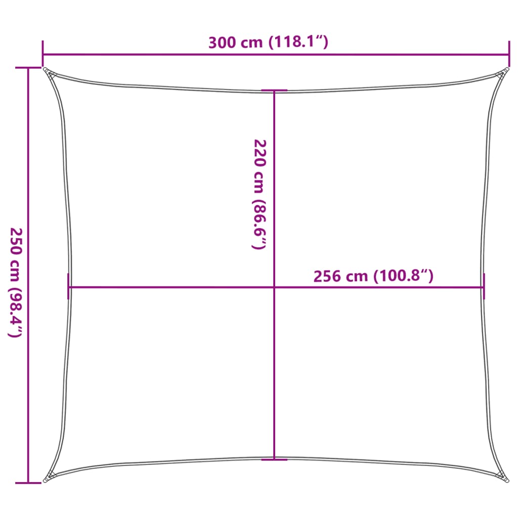 Zonnezeil 3X2,5 M 100% Polyester Oxford Zandkleurig Zand