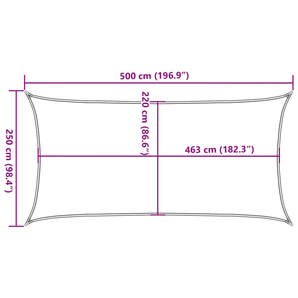Zonnezeil 5X2,5 M 100% Polyester Oxford Kleurig Zand 2.5 x 5 m