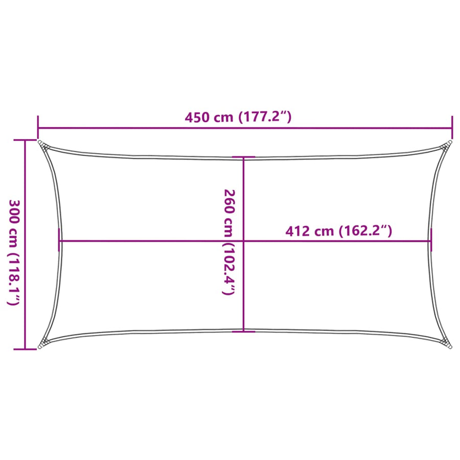 Zonnezeil 4,5X3 M 100% Polyester Oxford Kleurig Zand 3 x 4.5 m