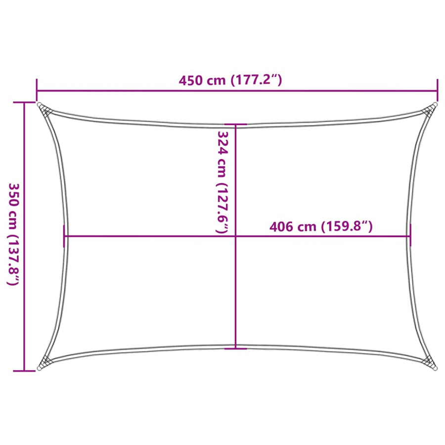 Zonnezeil 4,5X3,5 M 100% Polyester Oxford Kleurig Zand 3.5 x 4.5 m