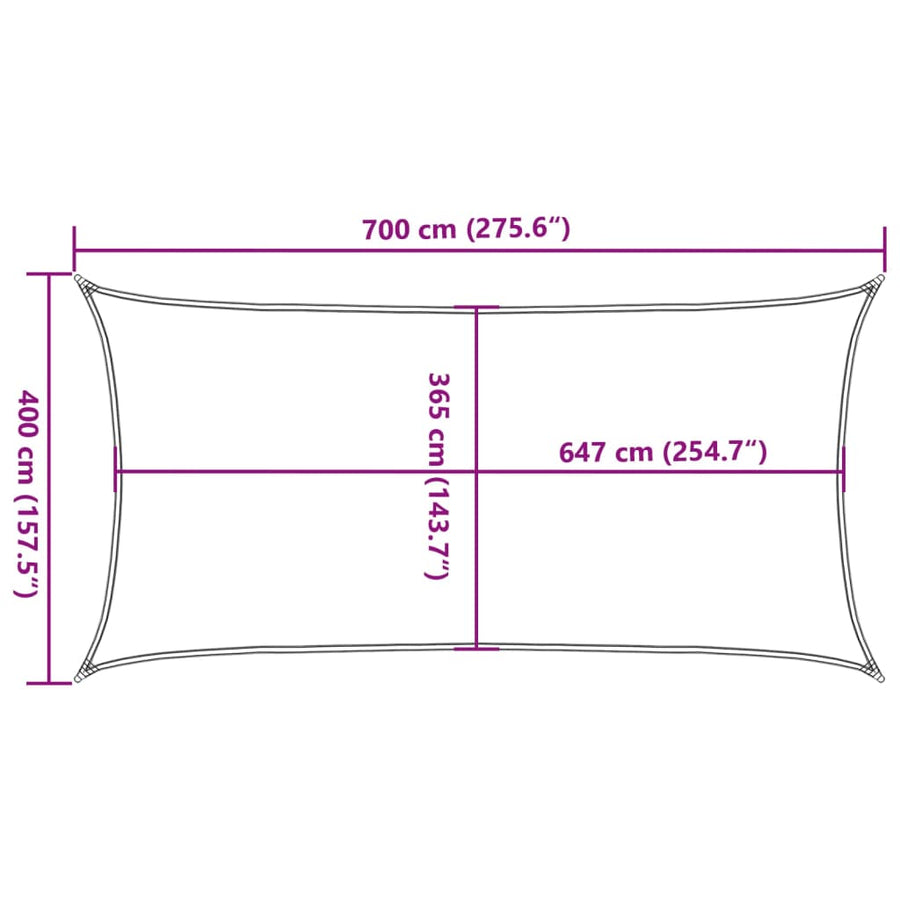 Zonnezeil 7X4 M 100% Polyester Oxford Kleurig Zand 4 x 7 m
