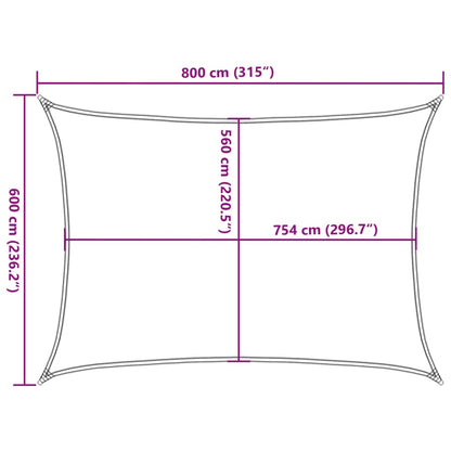 Zonnezeil 8X6 M 100% Polyester Oxford Kleurig Zand 6 x 8 m