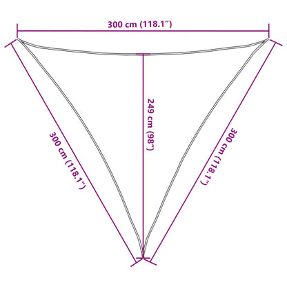 Zonnezeil 3x3x3 m 100% polyester oxford lichtgrijs